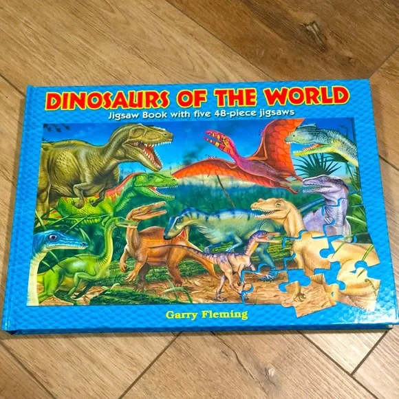 Factivity Land of the Dinosaurs Book + Jigsaw Puzzle Open but As New Free Post A